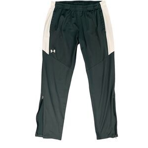 Under Armour Pants Womens L Large Gray White Stripe Rival Knit Warm Up Training